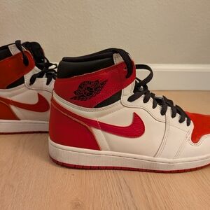 Jordan Men's Red and White Sneakers